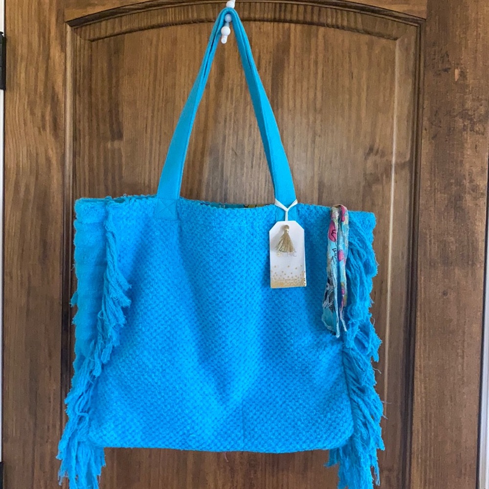 Women’s Turquoise Fabric Tote/Purse